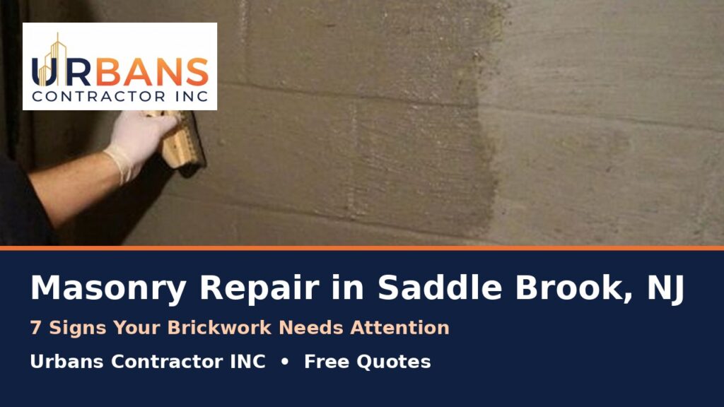 Masonry repair in Saddle Brook NJ by Urbans Contractor INC